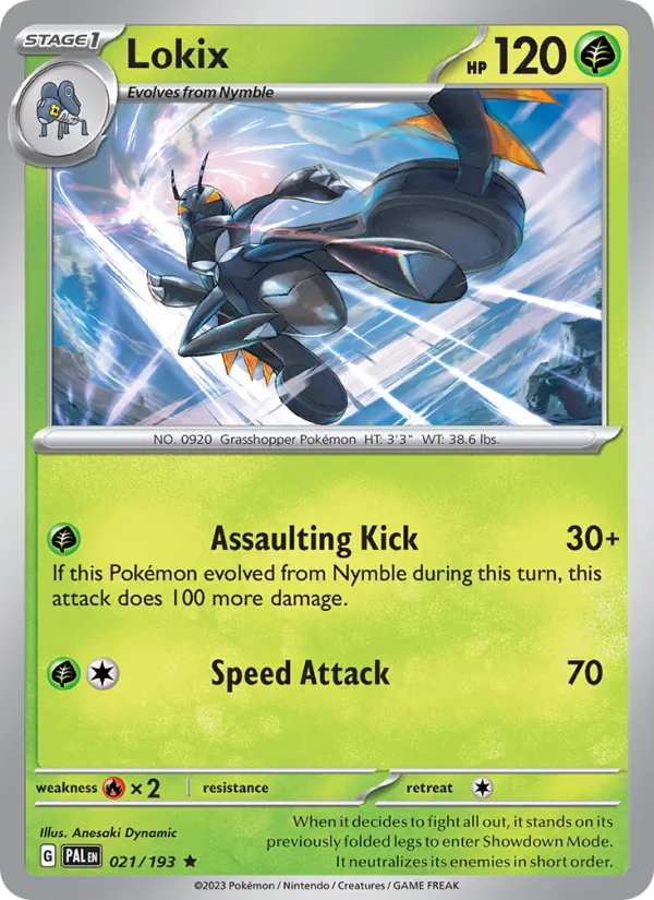 Kaart Lokix uit Paldea Evolved, nummer 021/193