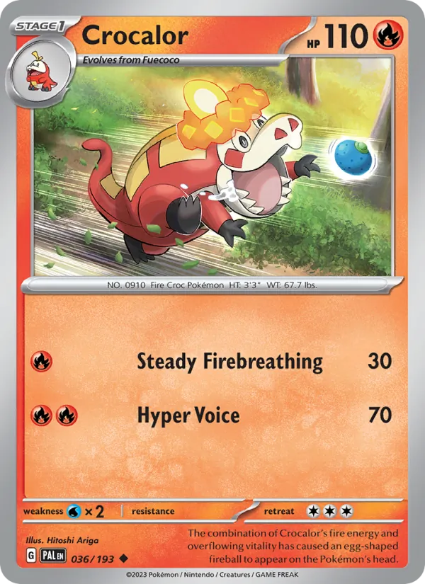 Kartu Crocalor dari Paldea Evolved, nomor 036/193