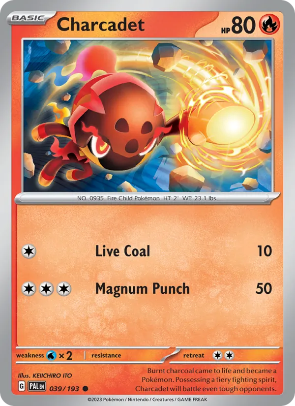 Kaart Charcadet uit Paldea Evolved, nummer 039/193