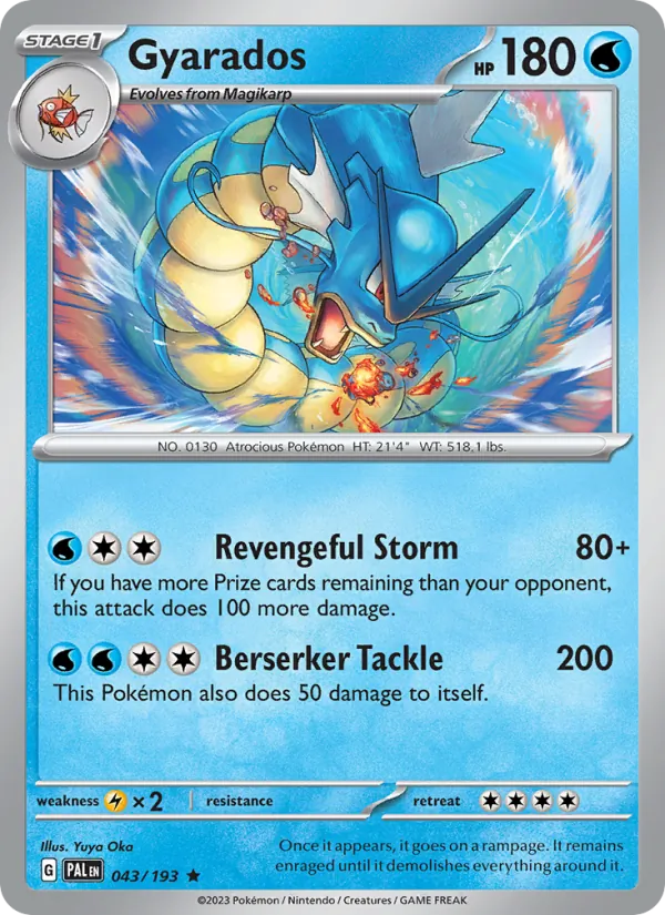 Kaart Gyarados uit Paldea Evolved, nummer 043/193