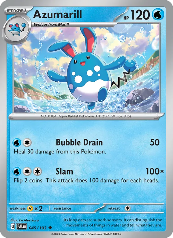 Kaart Azumarill uit Paldea Evolved, nummer 045/193