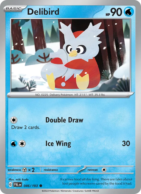 Kaart Delibird uit Paldea Evolved, nummer 046/193