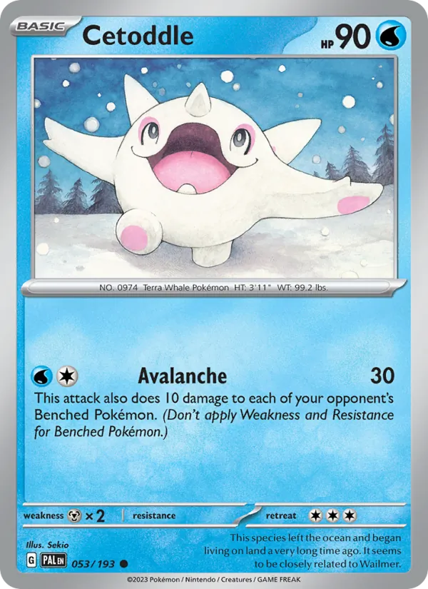 Kartu Cetoddle dari Paldea Evolved, nomor 053/193