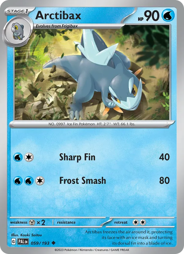 Kartu Arctibax dari Paldea Evolved, nomor 059/193