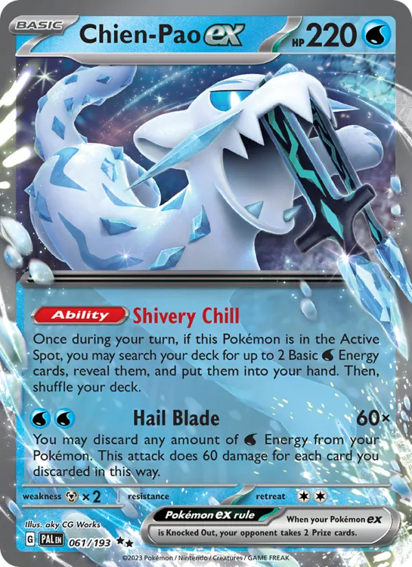 Kaart Chien-Pao ex uit Paldea Evolved, nummer 061/193
