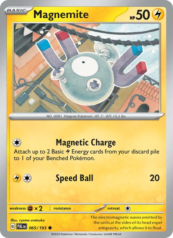 Kartu Magnemite dari Paldea Evolved, nomor 065/193