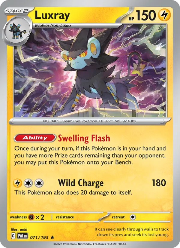 Kaart Luxray uit Paldea Evolved, nummer 071/193
