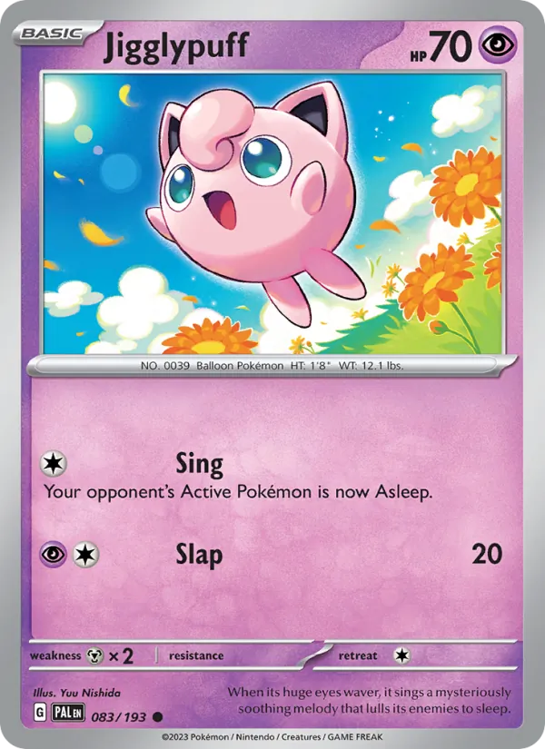 Kaart Jigglypuff uit Paldea Evolved, nummer 083/193