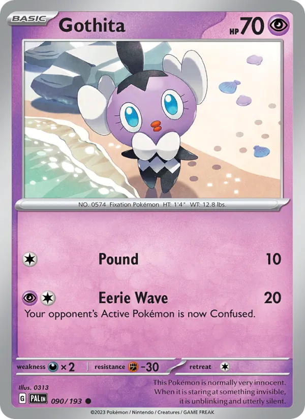 Kaart Gothita uit Paldea Evolved, nummer 090/193
