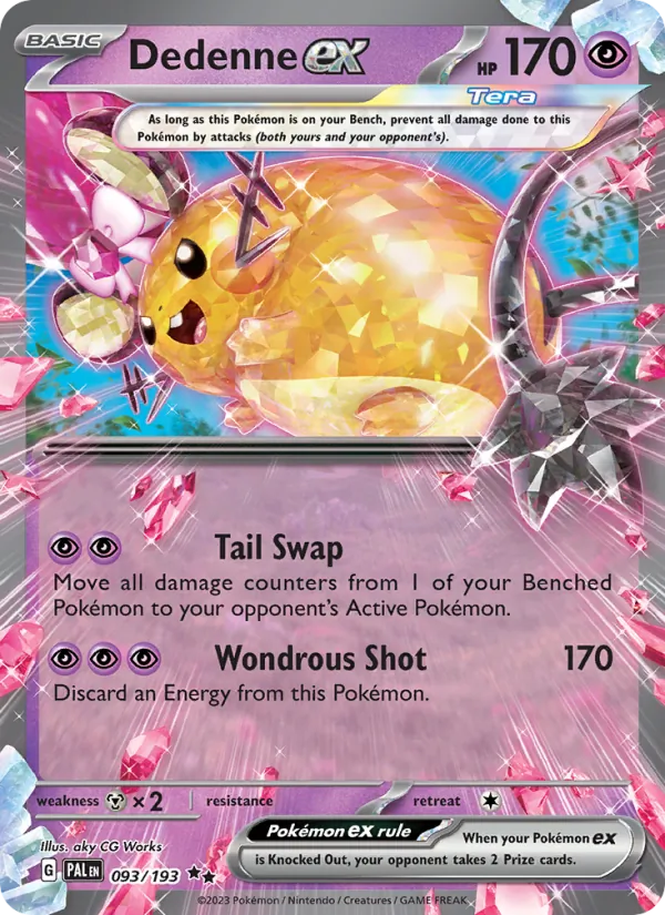 Kaart Dedenne ex uit Paldea Evolved, nummer 093/193