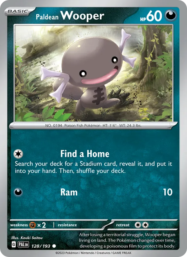 Kaart Paldean Wooper uit Paldea Evolved, nummer 128/193