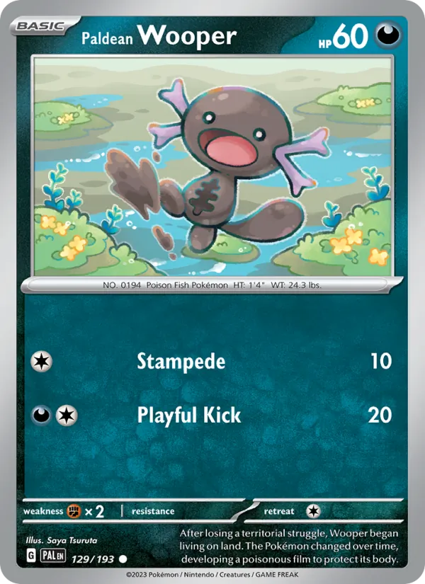 Kartu Paldean Wooper dari Paldea Evolved, nomor 129/193