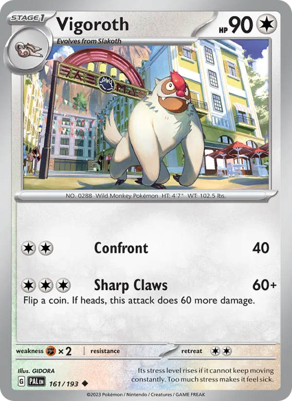 Kartu Vigoroth dari Paldea Evolved, nomor 161/193