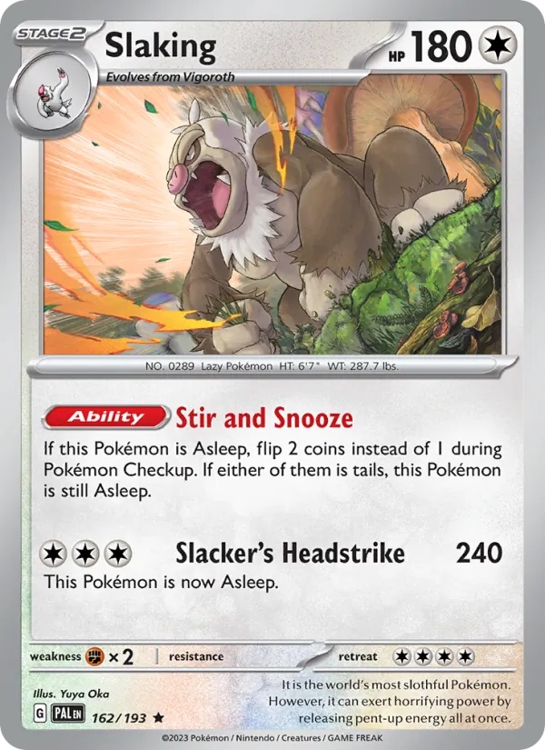 Kaart Slaking uit Paldea Evolved, nummer 162/193