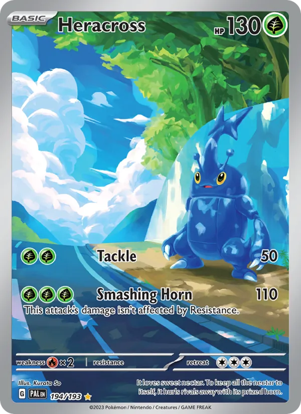 Heracross card from Paldea Evolved, number 194/193