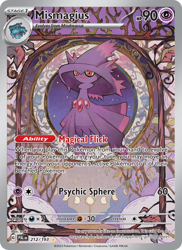 Mismagius card from Paldea Evolved, number 212/193