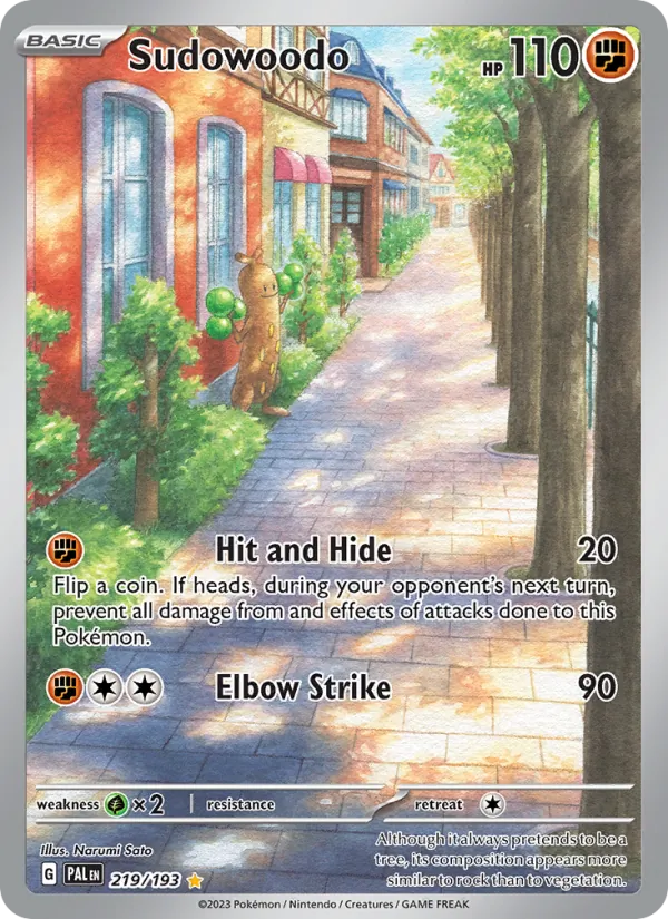 Sudowoodo card from Paldea Evolved, number 219/193