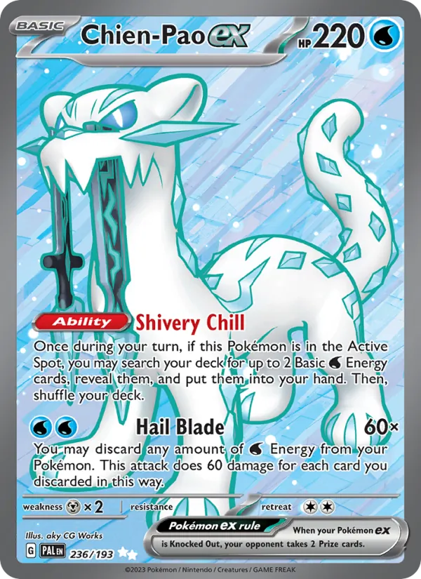 Kartu Chien-Pao ex dari Paldea Evolved, nomor 236/193