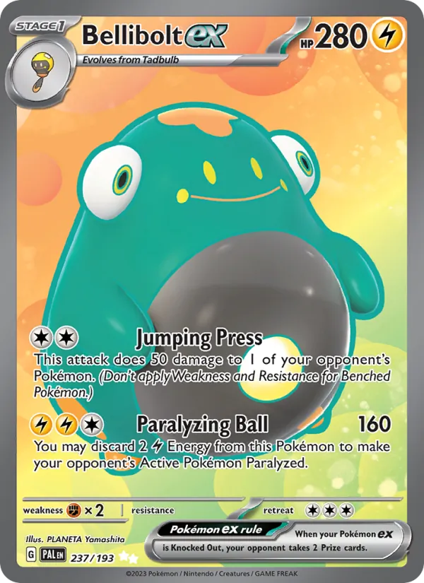 Kaart Bellibolt ex uit Paldea Evolved, nummer 237/193