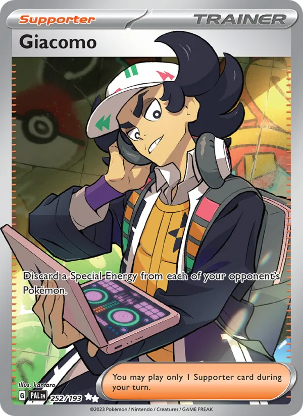 Kartu Giacomo dari Paldea Evolved, nomor 252/193