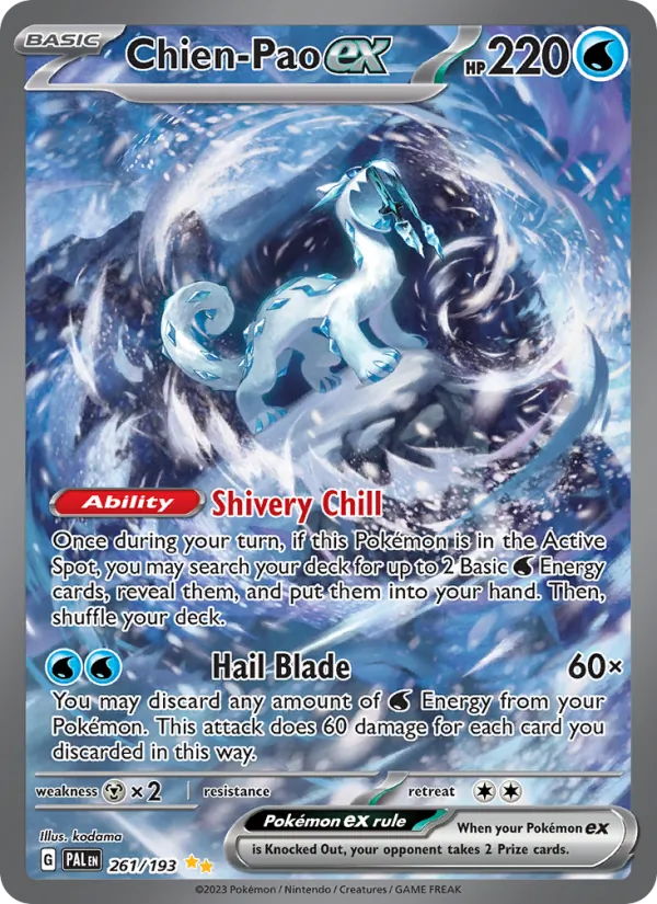 Chien-Pao ex card from Paldea Evolved, number 261/193
