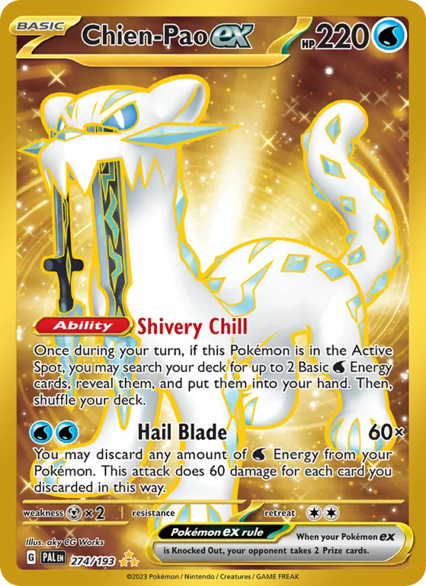 Kaart Chien-Pao ex uit Paldea Evolved, nummer 274/193