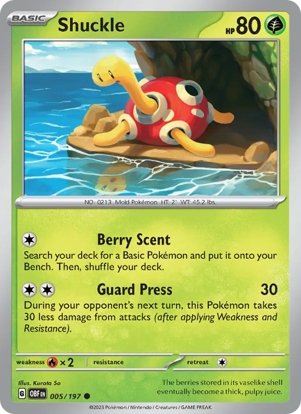 Kartu Shuckle dari Obsidian Flames, nomor 005/197