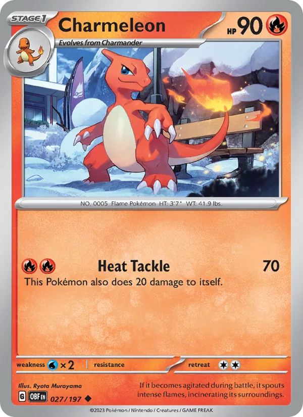 Kartu Charmeleon dari Obsidian Flames, nomor 027/197