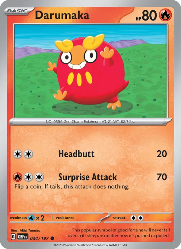 Kartu Darumaka dari Obsidian Flames, nomor 034/197