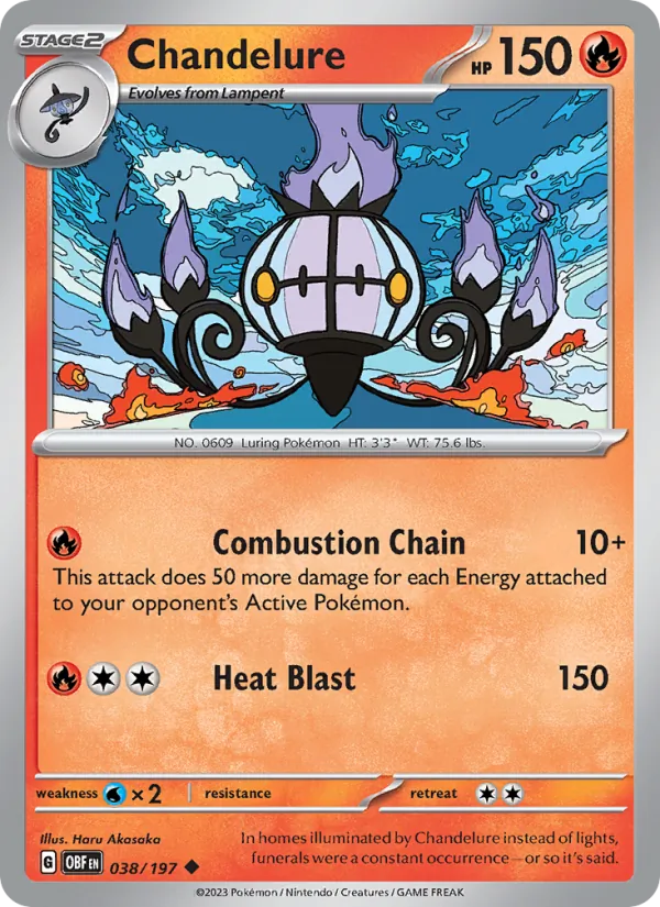 Kaart Chandelure uit Obsidian Flames, nummer 038/197