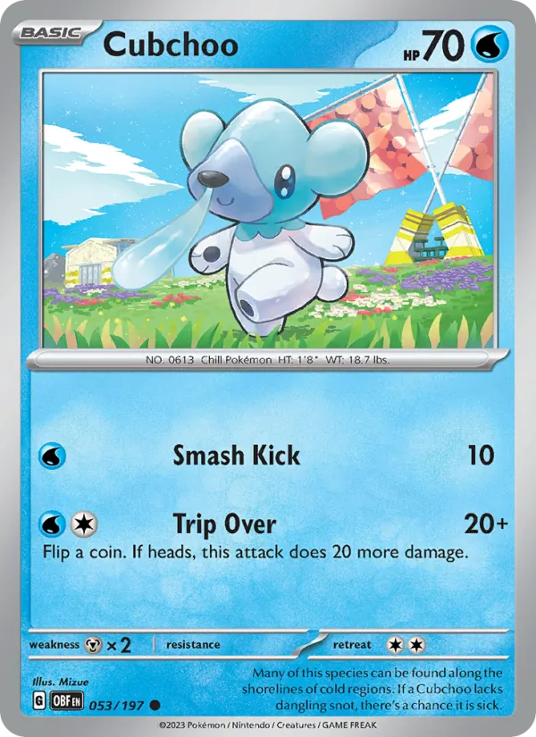 Kaart Cubchoo uit Obsidian Flames, nummer 053/197