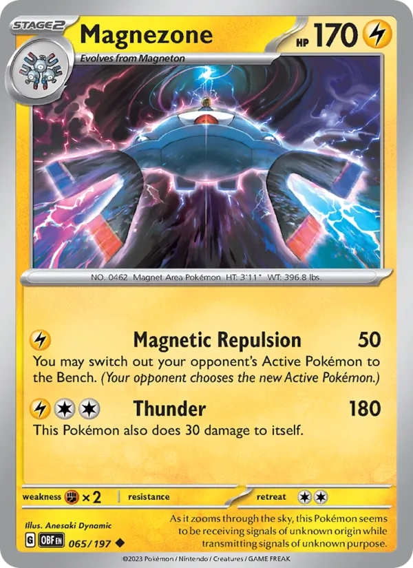 Kaart Magnezone uit Obsidian Flames, nummer 065/197