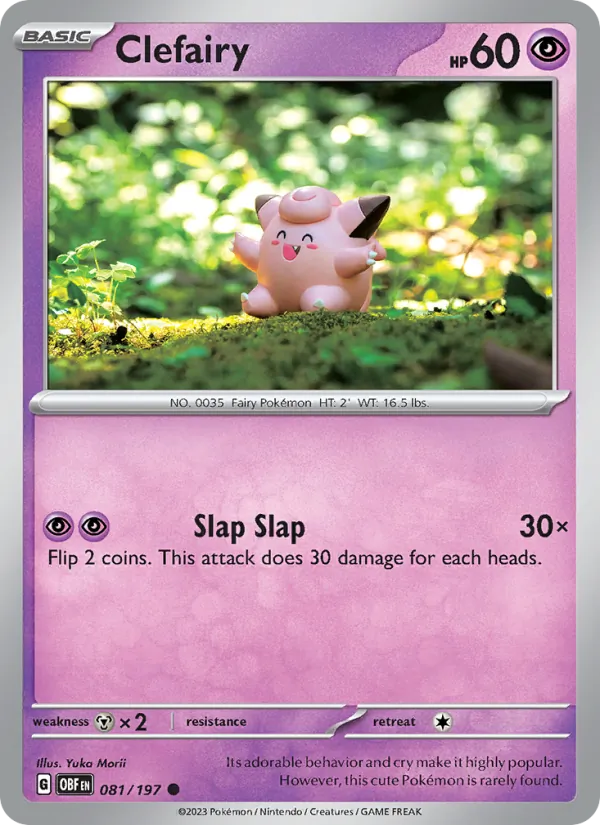 Kaart Clefairy uit Obsidian Flames, nummer 081/197