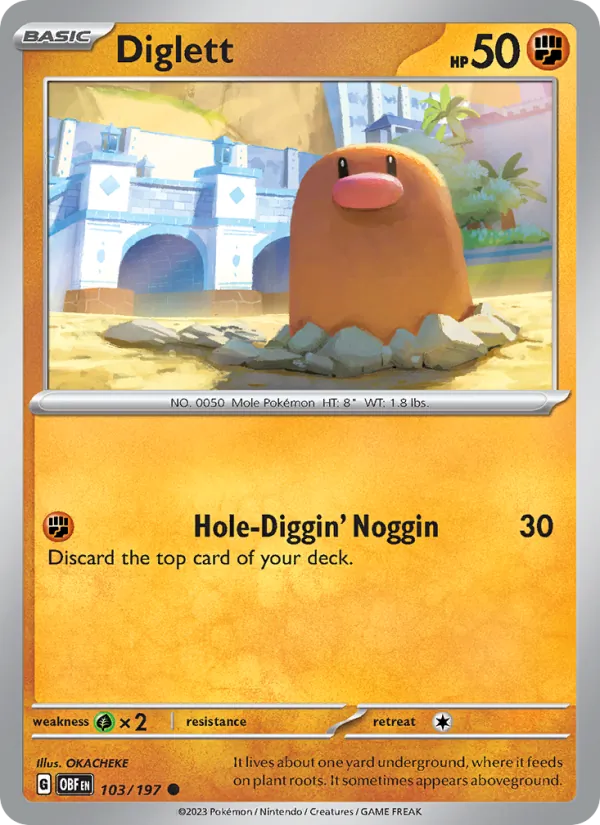 Kartu Diglett dari Obsidian Flames, nomor 103/197