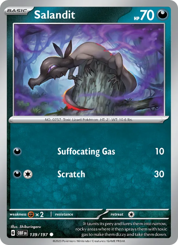 Kartu Salandit dari Obsidian Flames, nomor 139/197