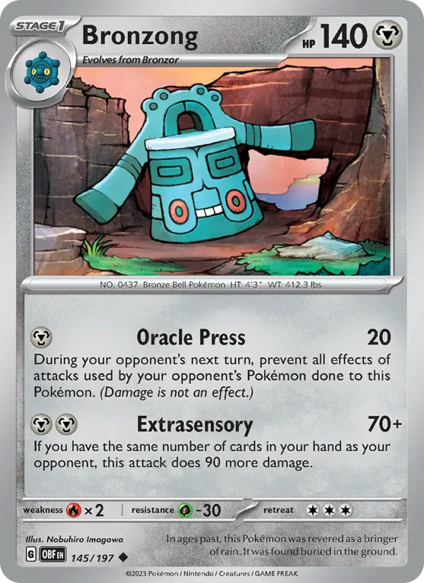 Kaart Bronzong uit Obsidian Flames, nummer 145/197
