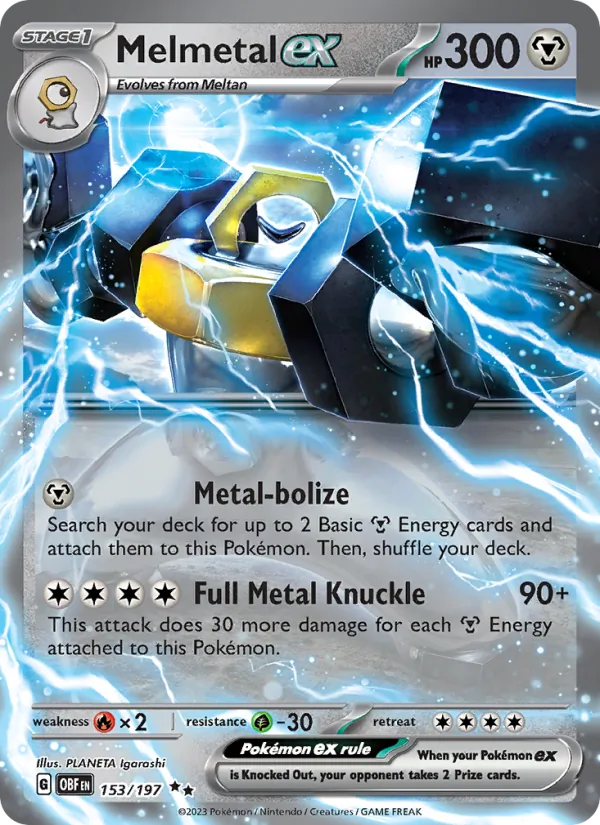 Kartu Melmetal ex dari Obsidian Flames, nomor 153/197