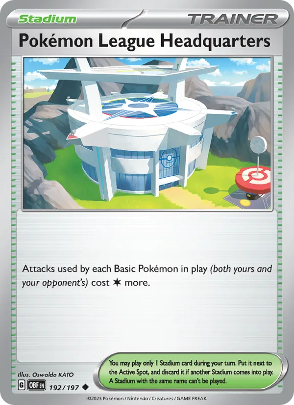 Kartu Pokémon League Headquarters dari Obsidian Flames, nomor 192/197