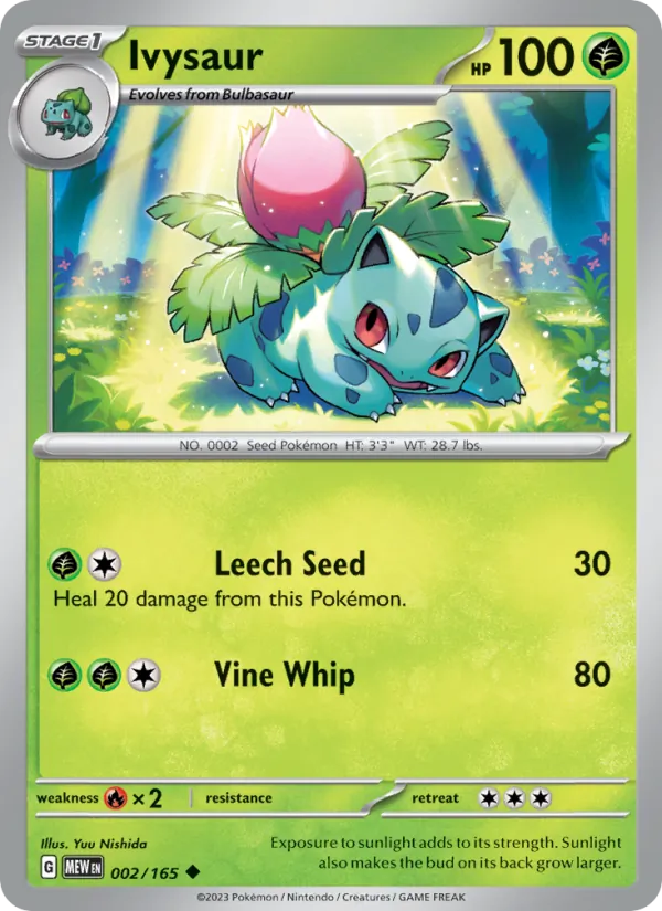 Kartu Ivysaur dari 151, nomor 002/165