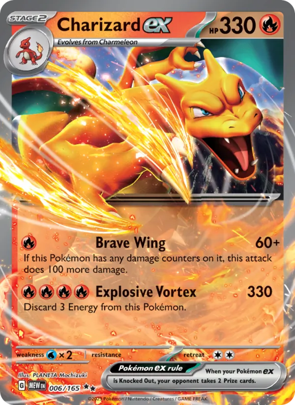 Charizard ex card from 151, number 006/165