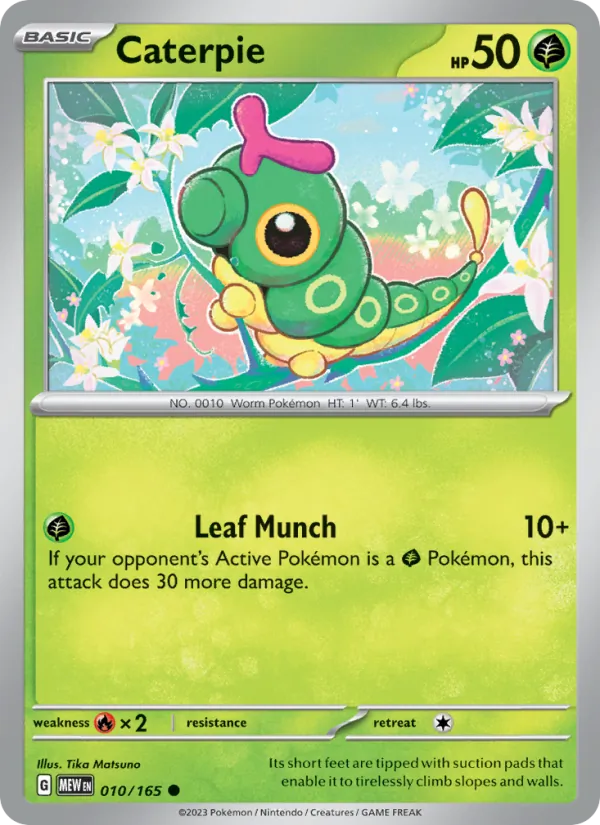 Kartu Caterpie dari 151, nomor 010/165