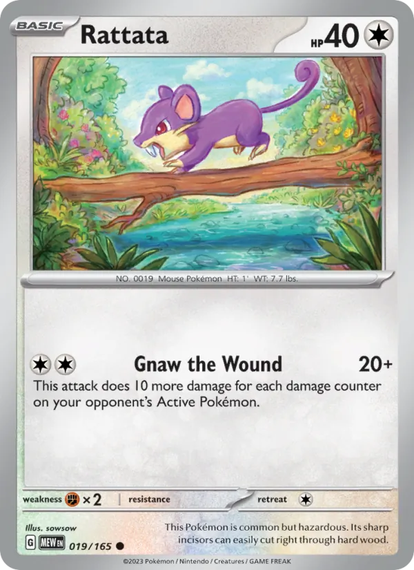 Kartu Rattata dari 151, nomor 019/165