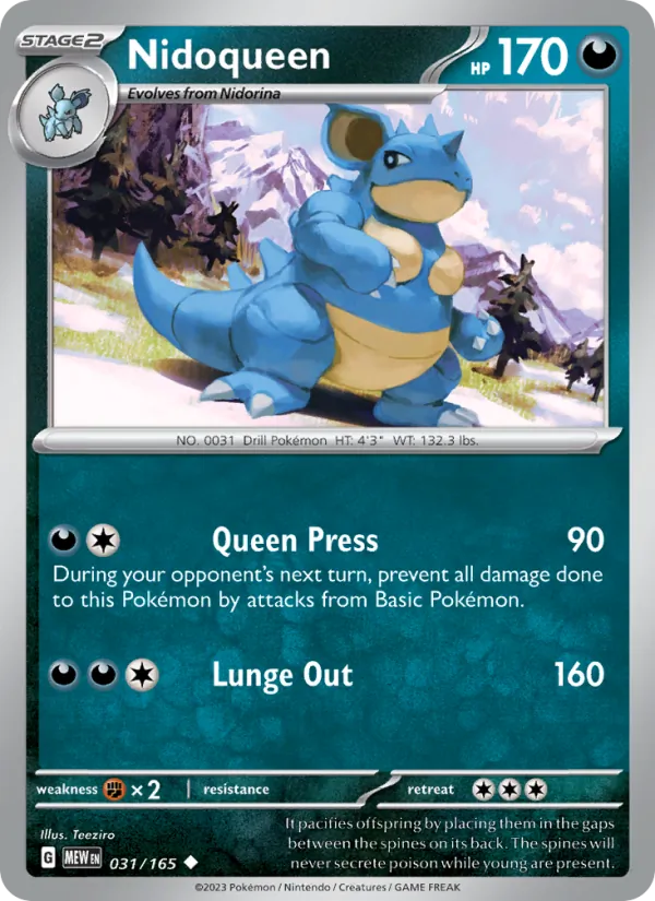 Kaart Nidoqueen uit 151, nummer 031/165
