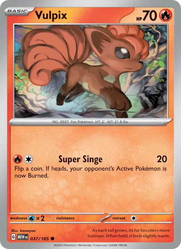 Kartu Vulpix dari 151, nomor 037/165