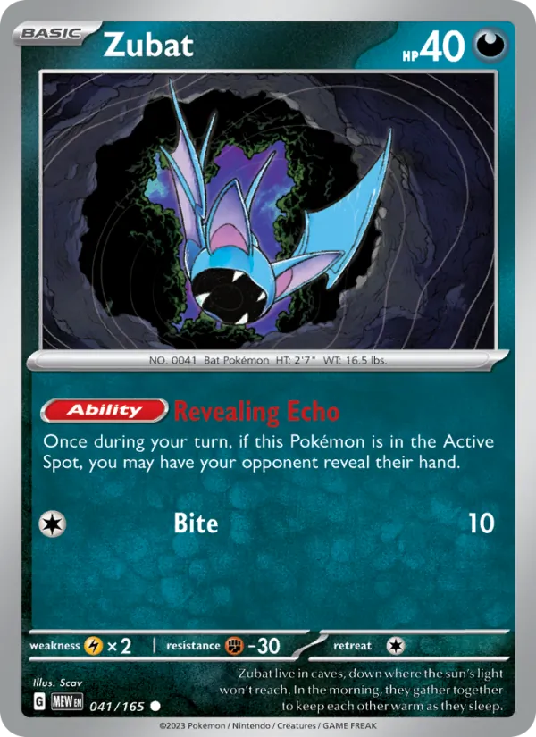 Kartu Zubat dari 151, nomor 041/165