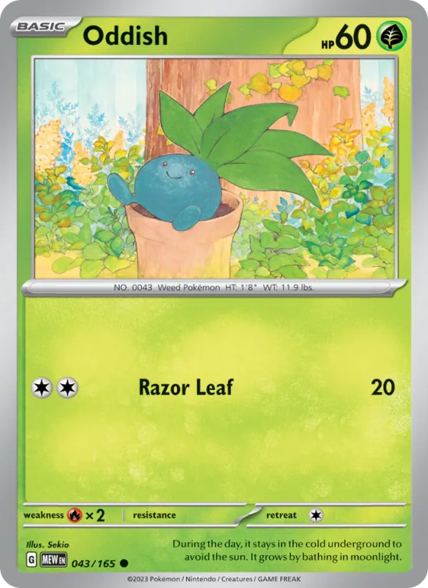 Kartu Oddish dari 151, nomor 043/165