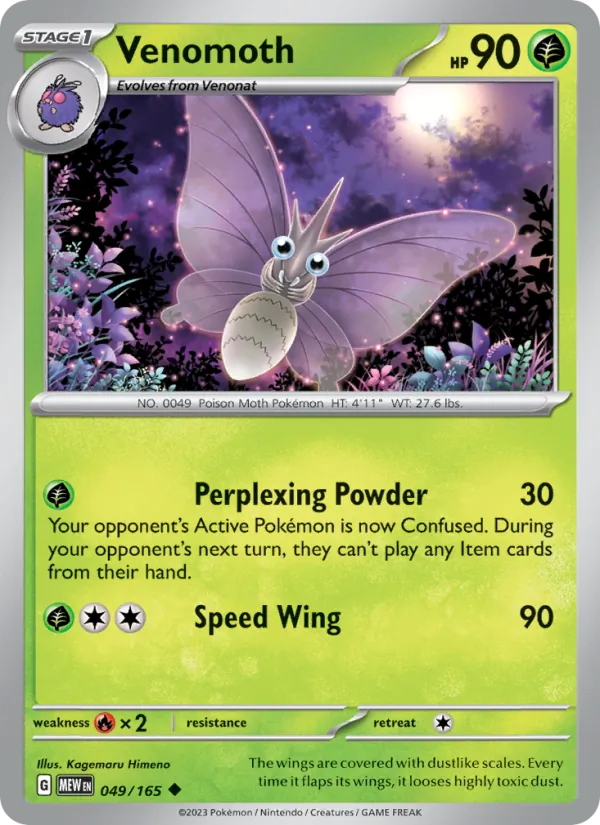 Kartu Venomoth dari 151, nomor 049/165
