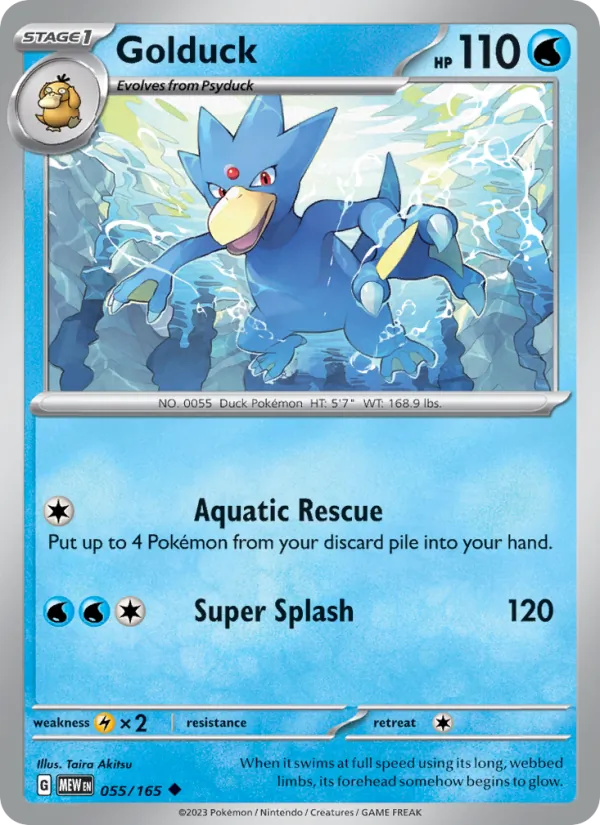 Kaart Golduck uit 151, nummer 055/165
