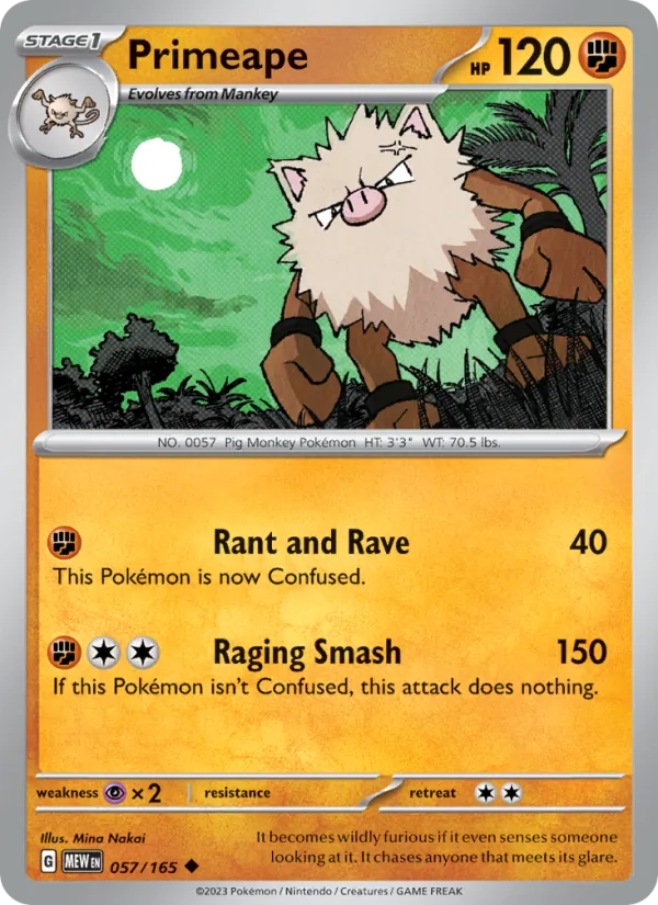 Kartu Primeape dari 151, nomor 057/165