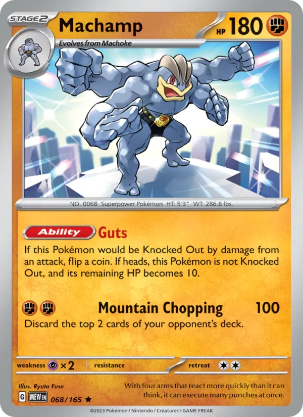 Kartu Machamp dari 151, nomor 068/165